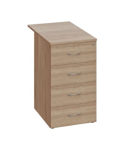 CKCP 1 - 85 kontejner přístavný, 4-zásuvkový, deska 18 mm, centrální zámek, dub bardolino